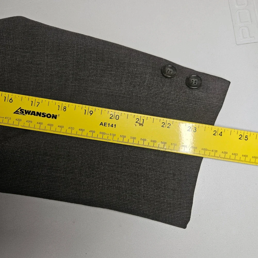 Vintage Grey‎ Wool 2 Piece Suit 42 Cinch Trousers Cuffed Two Button Blazer Gray